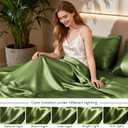 Love's cabin Full Size Satin Sheet Sets - 4 Piece Sage Silky Satin Sheet Set Full with Deep Pocket, Luxury Silk Feel Satin Bed Sheets Full Bedding Set (1 Flat Sheet,1 Fitted Sheet,2 Pillow Cases)