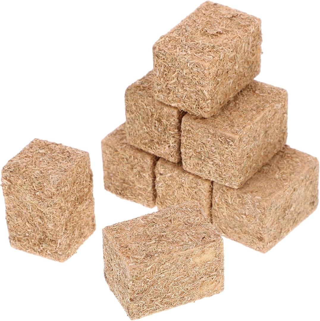 12 Mini Hay Bales for Crafts, Tiny Straw Bales for Dollhouse, Autumn Harvest Decorative Display