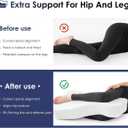 Leg Pillow for Side Sleepers, Memory Foam Knee Pillow for Side Sleeping, Leg Elevation Pillow for Hip/Back/Sciatica Pain Relief Helps Spine Alignment -15"x25" (4 INCHES) (White, M)
