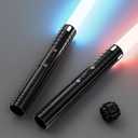 2 Pack Lightsaber, 15 RGB Colors Dueling Light Sabers, 2-in-1 Double Blade with FX Sound & Motion Sensor, USB Rechargeable Metal Hilt Sword for Adults Halloween Cosplay Gift