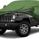 Heavy Duty Outdoor Car Cover Compatible with Jeep Wrangler 2 Door,Waterproof All Weather for Automobiles, Outdoor Full Cover Rain Sun UV Protection with Zipper Cotton