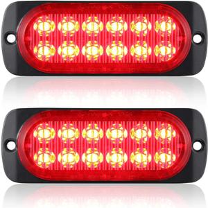 AT-HAIHAN Pack of 2 Aluminum Housing Red LED Trailer Stop Brake Turn Tail Lights, DOT Compliant Waterproof Surface Mount Lighting for Truck Tractor Jeep RV (4.4 INCH)