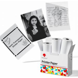 10-pack of Phomemo Black on Clear Self-Adhesive Thermal Paper Rolls (Model Q12-TTRMS-10