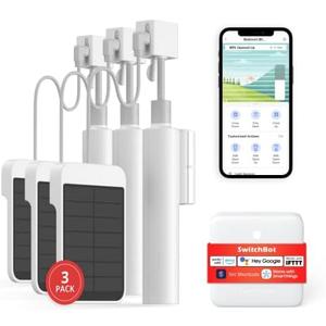 SwitchBot Smart Electric Motorized Blinds Kit - 3Pack with 2.4G WiFi Remote Control, Solar Powered, Compatible with Alexa, Google Home and Siri, Light Sensing Control, Unlimited Group Control
