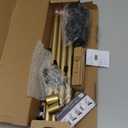 TONIAL Gold Curtain Rods 32 to 58 Inch(2.6 to 4.8 ft), Adjustable Splicing Window Curtains rod, 3/4 Drapery Rods for Windows 20 to 53 Inch, Decorative Single Rod with Modern Cap Finial