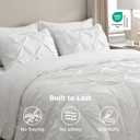 Bedsure Queen Comforter Set White - Bed in a Bag Queen Size Bedding 7 Pieces, GentleSoft Pintuck Bed Set Gift for Family, Pinch Pleat All Season Comforter with Sheets, Pillowcases & Shams