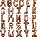 TONIFUL 52 Pieces 16 Inch Chocolate Letter A-Z Balloons,Brown Custom Phrase Mylar Alphabet DIY Personalized Phrase Banner for Thanksgiving Birthday Anniversary Celebration Graduation Party Supplies