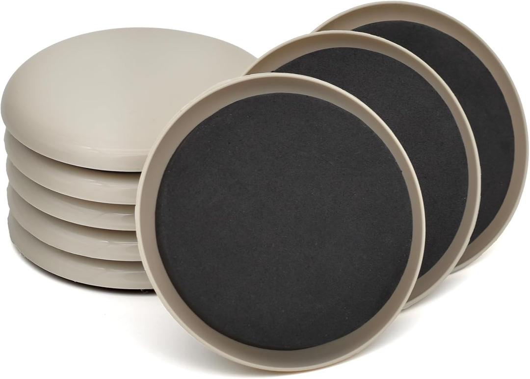 Furniture Sliders, 8 Pcs 3 1/2'' Furniture Sliders Pads for Hardwood Floors, Chair Legs Floors Protectors, Reusable Round Glides Glider, Heavy Duty Furniture Movers Sliders