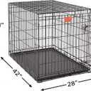 MidWest Homes for Pets Large LifeStages Single Door 42-Inch Folding Dog Crate, Enhanced Security, Includes Leak-Proof Pan, Divider Panel, Handle, Rubber Feet