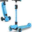 TONBUX Kids Scooter, Light Up 3 Wheel Kick Scooters for Kids 3-12, Folding Scooters with Adjustable Height - Toddler Scooter Lean-to-Steer & Widen Anti-Slip Deck