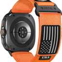 Rugged Nylon Band for Galaxy Watch Ultra Bands 47mm for Men Women,One Click No Gap Fabric Woven Wristbands Adjustable Sport Strap for Samsung Galaxy Watch 7 Ultra Band 47 mm for Man,L