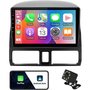 9-inch Android 12 Double Din Car Stereo for Honda CR-V 2002-2006 IPS Touchscreen Screen Car Radio with Carplay & Android Auto Support Backup Camera GPS FM Navi BT SWC