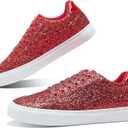 Jeekopeg Glitter Sparkly Fashion Sneakers Shoes Shiny Casual Shoes Bling Sequin Concert Low Cut Lace up Shoes (12 Women/10 Men)