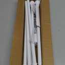 2 Pack White Curtain Rods for windows 32 to 48 inch, 5/8 inch Splicing Heavy Duty Metal Curtain Rod Set with Brackets