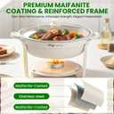7QT White Chafing Dishes for Buffet, 4 Pack Maifanite-Coated Chafer