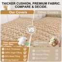 Smiry Couch Covers for Dogs Washable, Non Slip Fuzzy Pet Couch Covers for Sofa, Soft Thick Sofa Slipcovers Furniture Protector Pet Friendly (Camel, 27.6" x 27.6")