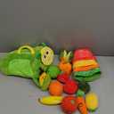 hahaland Montessori Toys for 1 Year Old - 17 PCS My First Fruit Vegetable Sensory Toys Color Sorting Plush Play Food with Caterpillar Storage Bag, 6 9 Month Old Baby Toys 6-12 Months One Year Old Gift