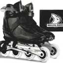 Inline Skates PRO for Adult Women - ABEC-9 Bearing with Breathable Lining for Male Female, Optional Brake, Size W 6-9, Black