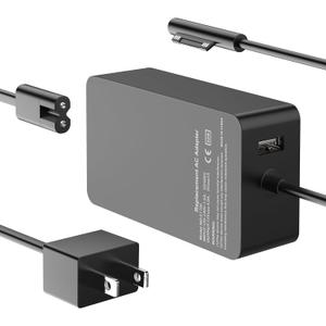 [Upgraded Version] Surface Pro Charger 65W for Surface Pro 3/4/5/6/7/8/9/X Power Supply Adapter, Compatible for Both Microsoft Surface Book Laptop/TabletWorks with 65W&44W&36W&24W (10 Ft Cord)