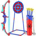 Bow and Arrow Set for Kids, LED Light Up Archery Set with 7 Suction Cup Arrows, Quiver & Standing Web Target for Indoor/Outdoor, Birthday Gifts Toys for 4 5 6 7 8 9 10 12 Year Old Boys Girls (Red)