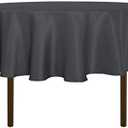 sancua Round Tablecloth - 70 Inch - Water Resistant Spill Proof Washable Polyester Table Cloth Decorative Fabric Table Cover for Dining Tables, Buffet Parties and Camping, Grey