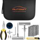 Flat Tire Repair Kit with Plugs 31 Pcs for Car, Motorcycle, ATV, Jeep, Truck, Tractor Flat Tire Puncture Repair