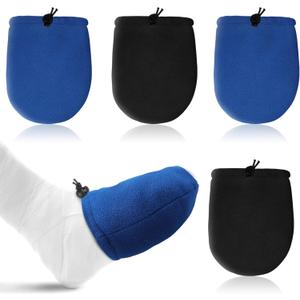 Cast Toe Socks for Women Men 4 Pack Cast Toe Cover Nonslip Protector to Keep Warm, Fits Ankle, Leg and Foot(Dark Blue, Black)
