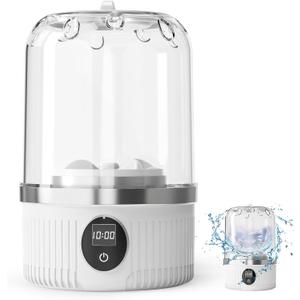 Portable Washing Machine,Mini Underwear Washer with LED Display,1L Small Washer,IP67 Waterproof, Delicate Wash for Socks,Bikinis & Doll Clothes,Ideal for Travel,Apartment,Camping,Dorms (White)