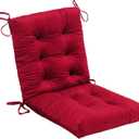 Set of 2 Outdoor Dining Chair Cushions, 37x18 inch