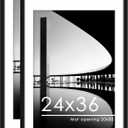 PEALSN 24x36 Poster Frame Set of 2, Display Pictures 20 x 30 with Mat or 24 x 36 without Mat, Poster Frames 24 x 36 inches for Wall Mounting Display, Black