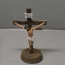Rlcvecv Jesus Cross Statue,Catholic Cross Decor Standing Crucifix,Statues Crosses for Home Decor Gift,Catholic Altar Crosses Table Decoration,Crucifijos Catolicos