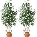 Artificial Eucalyptus Tree,5Ft Tree Fake Plant in Pot for Home and Office Decor,Potted Faux Plants Tall Artificial Trees for Indoor, Outdoor