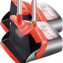 2-Pack is More economical,Brooms with Dustpan Combo Set with 52" Long Handle, Dustpan Teeth with self-Cleaning Function, Indoor and Outdoor Sweeping, Perfect for Home Office (Large/Red /2-Pack)