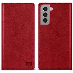 ZZXX for Samsung Galaxy S21 Wallet Case with [RFID Blocking] Card Slot Stand Strong Magnetic Leather Flip Fold Protective Phone Case for Samsung Galaxy S21 Case Wallet(Red-6.2 inch)