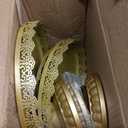 3 PCS Gold Cake Stands (8"&10"&12" Plate), Cupcake Stand With a lace hollow border Metal Cake Stand Set for Birthday Party, Wedding, Anniversary, Baby Shower