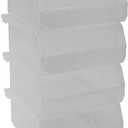ReadySpace Plastic Containers for Organizing and Storage Bins for Drawers, Desks, Office Organization, and Garage, Stackable Bins, Medium-Wide (5" x 11" x 11"), 4-Pack, Clear