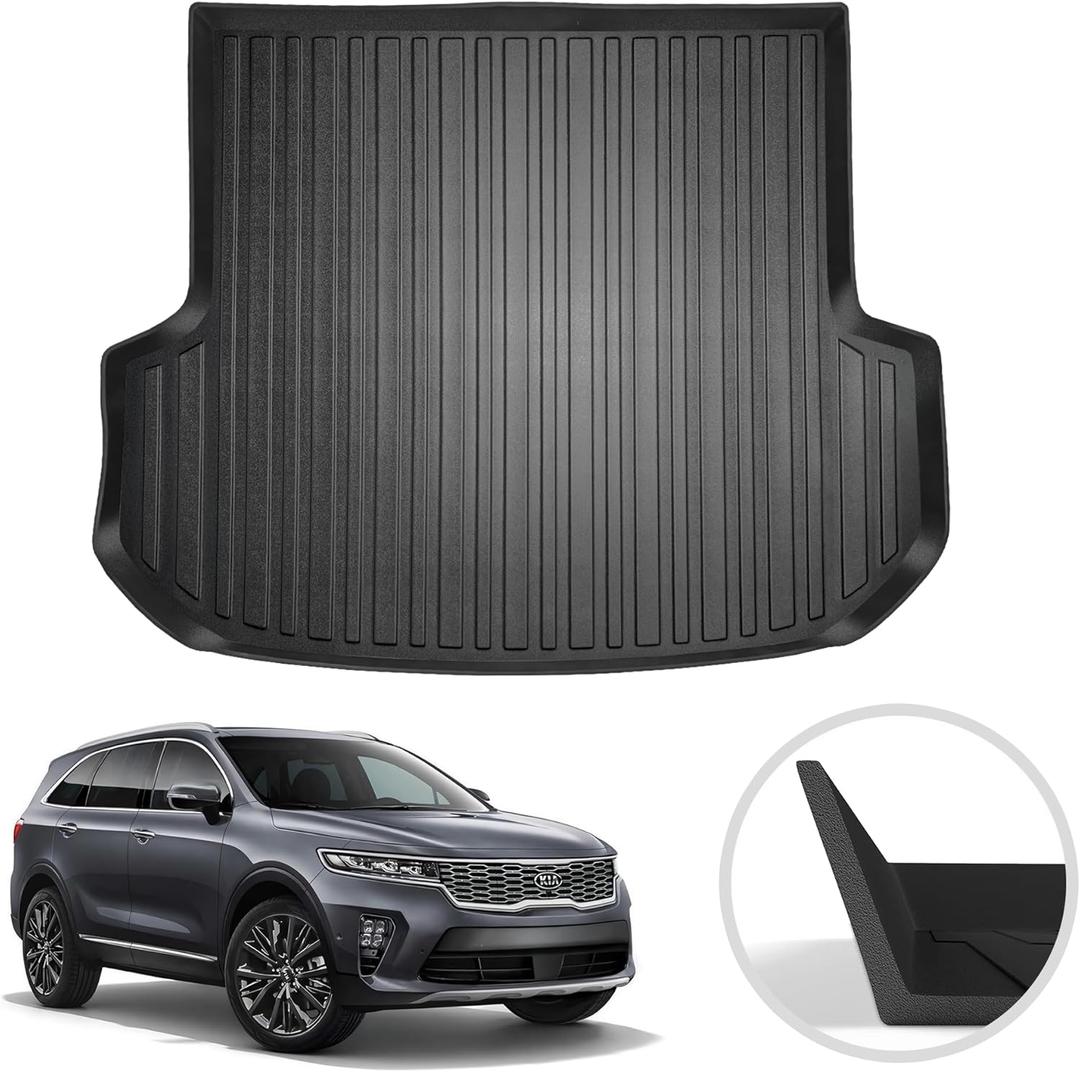 Premium Cargo Liner for KIA Sorento 5 Seat Model Trunk Layout Behind 2 Row 2016-2020 - 100% Protection - Custom Fit Car Trunk Mat - All-Season Cargo Mat - 3D Shaped Laser Measured Trunk Liners