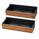 Beeveer 2 Pack Farmhouse Magnetic Spice Rack for Refrigerator Metal Magnet Basket Shelf for Fridge Seasoning Storage Organizers Home Decor Kitchen Accessories (Wooden Color)