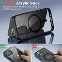 SUPFINE Magnetic for iPhone 12 Pro Max case, [Compatible with MagSafe][Clear Hard Back with Soft TPU Bumper][12FT Military Grade Drop Protection] Shockproof Phone Case,Clear Black