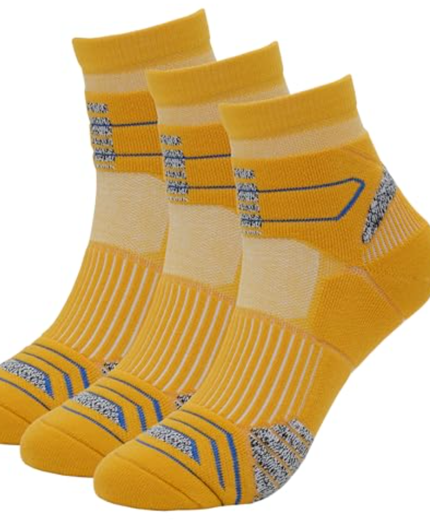 ASTRALUX Running Socks 3 Pairs Cushioned Anti-Blister Athletic Basketball Hicking Socks. One Size