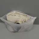 Scalloped Shower Curtain Linen Textured with 12 Metal Hooks Cute Modern Style, Washable Waterproof Cloth Shower Curtains with Black Border for Bathroom Decor Hotel Bathtub, Beige/Cream, 72x72