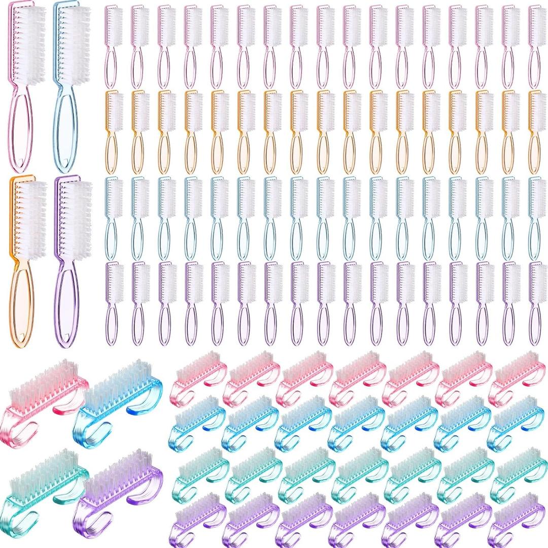 Patelai 48 Pcs Handle Grip Nail Brush Bulk Colorful Nail Scrubber Fingernail Brushes Hand Toes Cleaning Brushes Pedicure Scrubbing Tool for Men and Women, Multicolor Brush