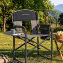 Heavy-Duty Director Camping Chair 2-Pack with Side Table, Black