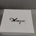 Athlefit Women's Kitten Heel Knee High Boots Square Toe High Heel Sexy Tall Boots with Side Zipper (7.5, Brown)