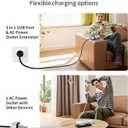 Mukiya 67W 3-Port GaN Fast Wall Charger Block with 2 USB-C & 1 USB-A Ports, Detachable Outlet with 5ft Nylon Extension Cord, Fast Charging for iPhone, Samsung, iPad, MacBook, Android