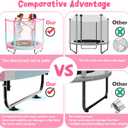 VGMiu 60" Trampoline for Kids, 5 FT Indoor & Outdoor Toddler Baby Trampoline with Basketball Hoop, Safety Enclosure, Birthday Gifts for Kids, Gifts for Boy and Girl, Age 3-8