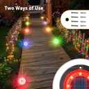 Flacchi Solar Ground Lights - Solar Powered Lights Outdoor Solar Disk Light Waterproof Landscape Light for Patio Yard Pathway Walkway Driveway Christmas (Multi-Colored, 12 Pack)