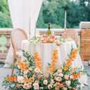 Orange Delphinium Artificial Flowers,8PCS Long Stem Silk Larkspur Flowers 33.5'' Faux Delphinium Stems for Tall Vase Home Wedding Table Decor(Orange)