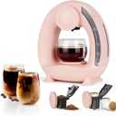 Pod and Grounds Single-Serve Coffee Maker, 2 in 1 One Cup Coffee Machine Compatible with K-Cup Pod & Coffee Grounds/Tea, Compact Design, 4-8oz, Pink