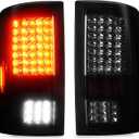 Tresound LED Tail Light for Dodge Ram 1500 2009-2010, Ram 2500 & 3500 2010, Ram 1500 & 2500 & 3500 2011-2018, Ram 1500 Classic 2019, [only fit Factory Halogen Model], Chrome Housing Smoked Lens